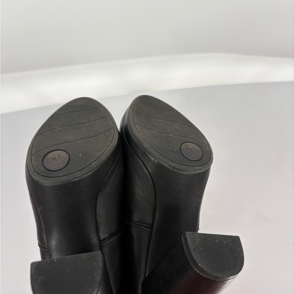 🚁 Me Too Cara Black Leather Block Heels bootie - Picture 8 of 9